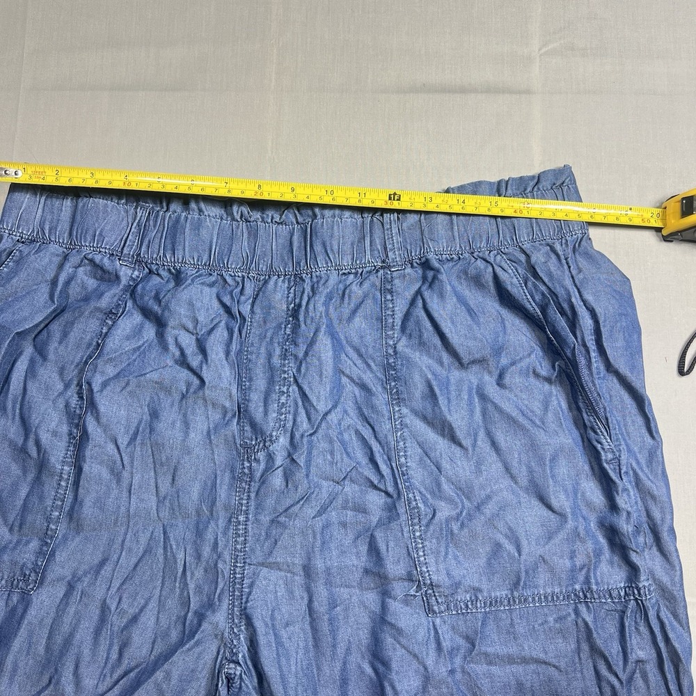 Women's Cortefiel Wide Leg Denim Pant Mid Rise Relaxed Hip & Thigh Blue Size 12 - Picture 4 of 8